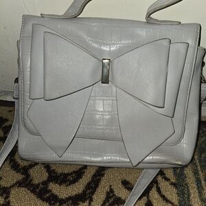 Elegant Gray Bow Accent Women's Bag